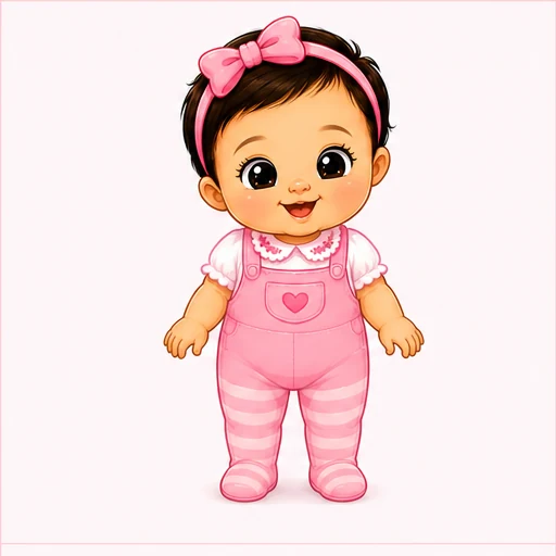 Brenda usando seu look clássico rosa